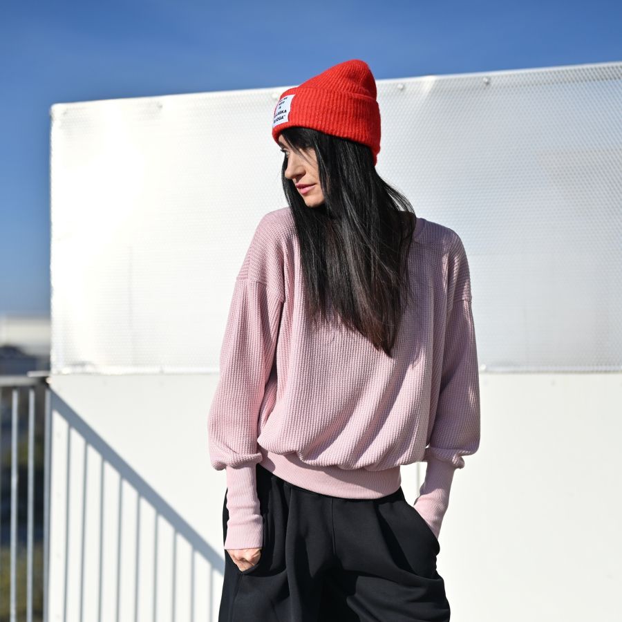 Mikina-ARLO- knitted sweater- pink